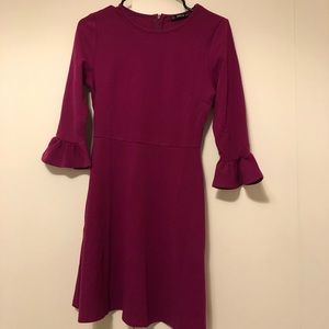 Shein solid flare dress